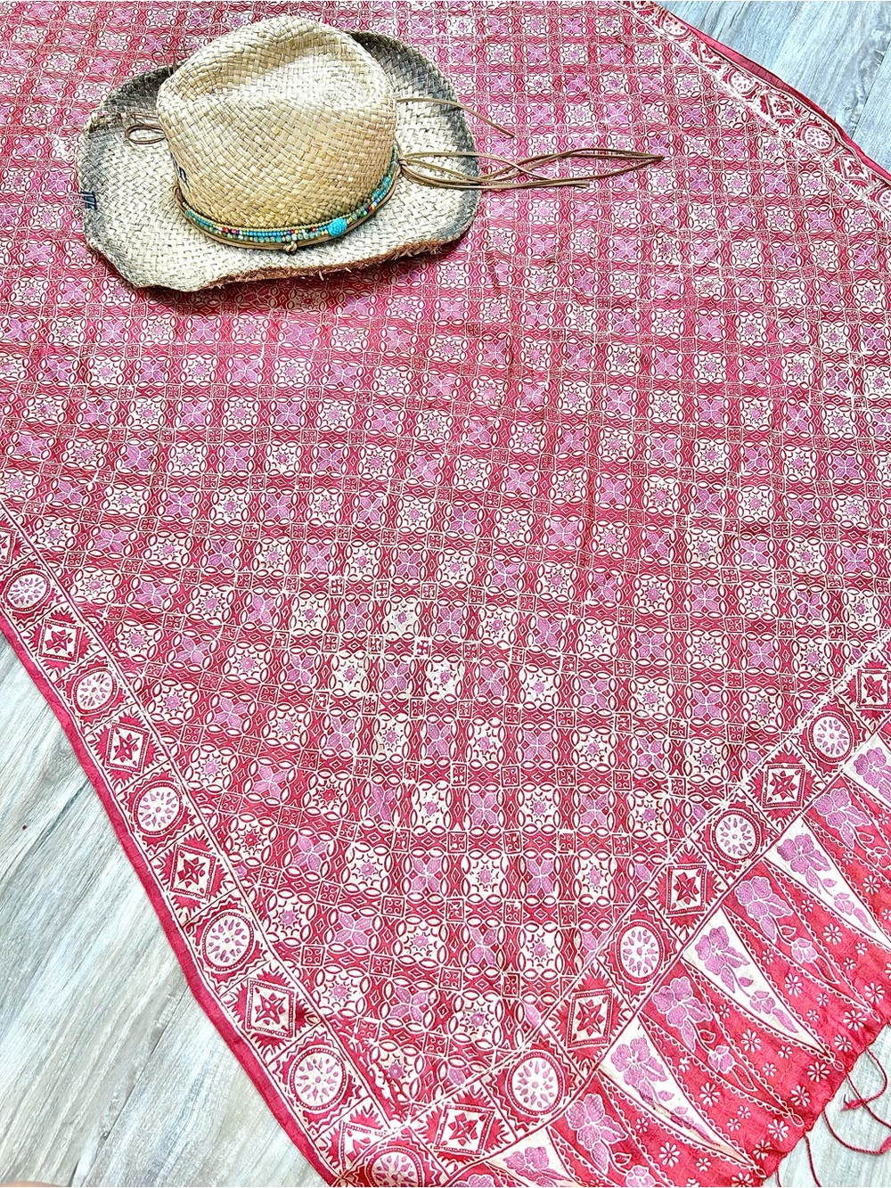 Silk Gypsy boho large scarf/shawl/body wrap w southwestern cottagecore vibe